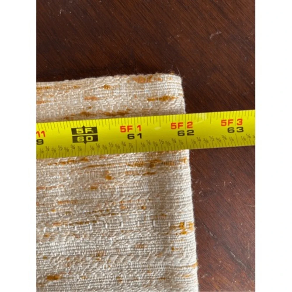 Vintage Sears Perma-Prest MCM Heavy Drapes Gold‎ Fleck Pinch Pleat Curtains Set